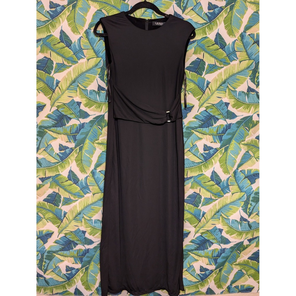 Lauren Ralph Lauren Black Sleeveless Maxi Dress Formal Occasion Size 2 NWT‎